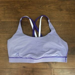 Lululemon Purple and White Sports Bra — Size 12